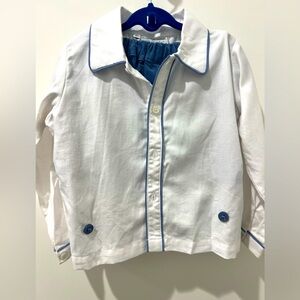 Adorable flower boy/ring bearer outfit, size 2 blue/white, excellent condition